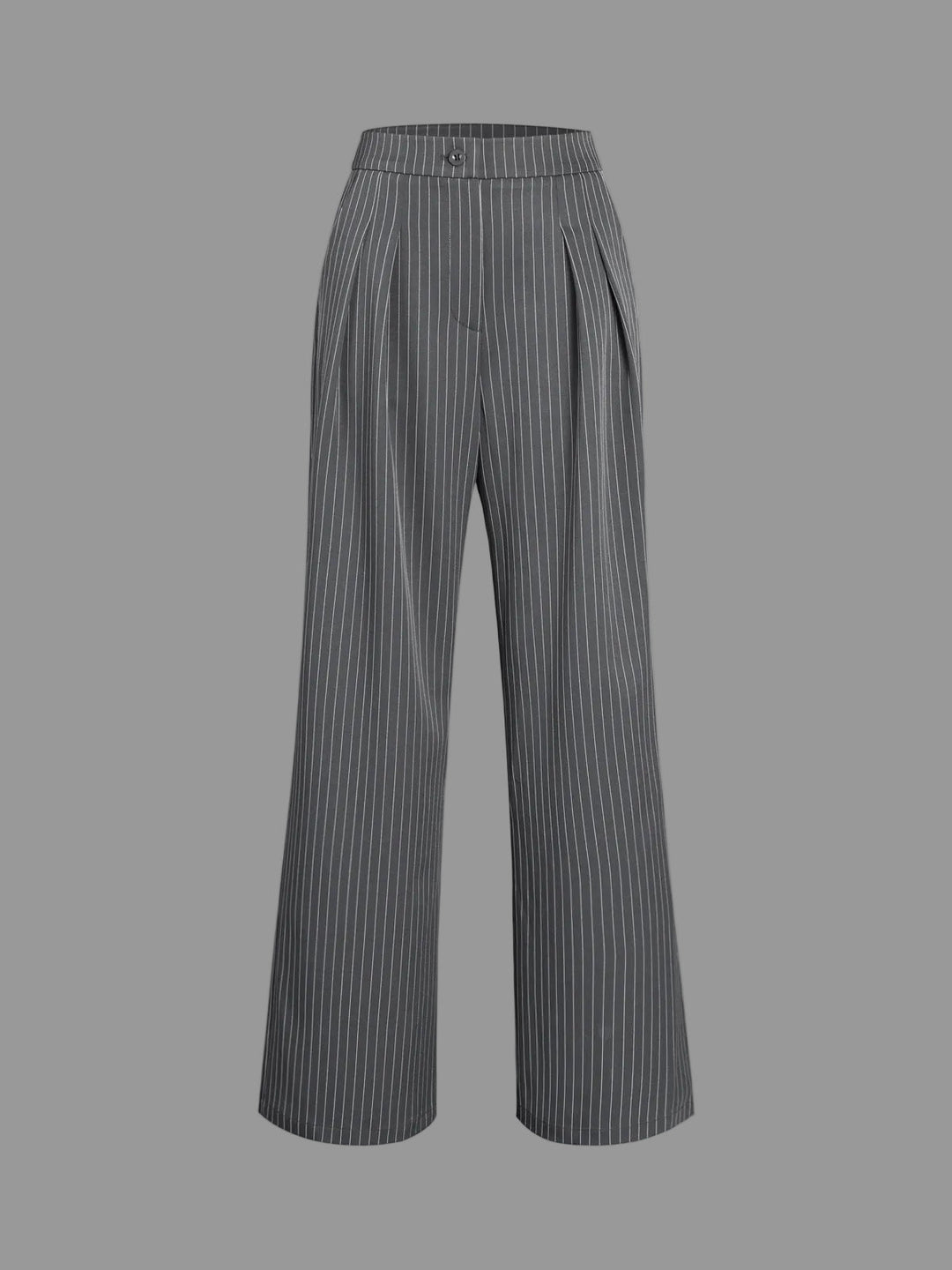 Women's Polished Pinstripe Wide Leg Trousers with High Waist