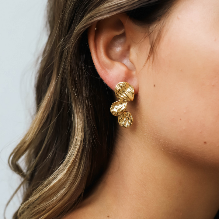 Dila | Women's Gold Sculptural Earrings with Elegant Design-Metro Lane Plaza