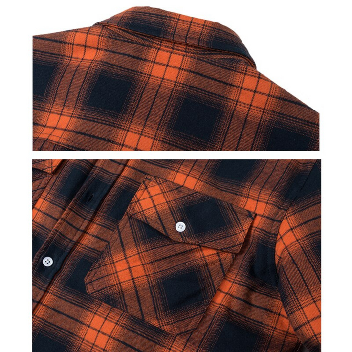 Herren-Flanellhemdjacke mit Sherpa-Futter und Karomuster