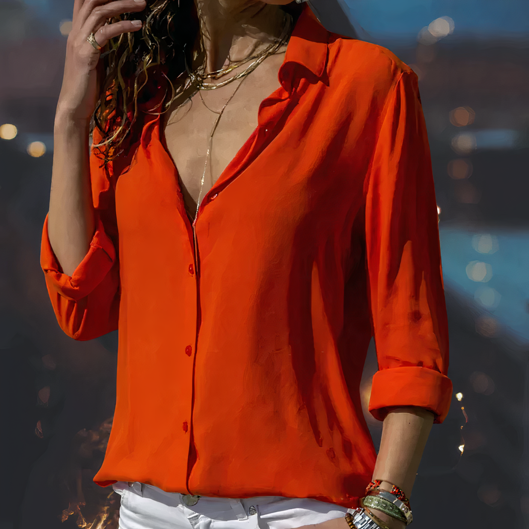 Clara | Women's Elegant Chiffon Blouse-Metro Lane Plaza