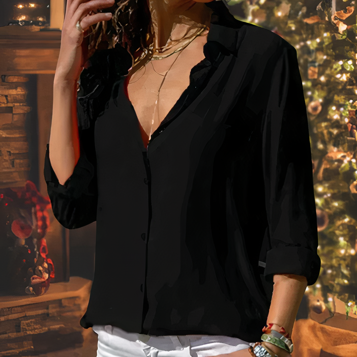 Clara | Women's Elegant Chiffon Blouse-Metro Lane Plaza