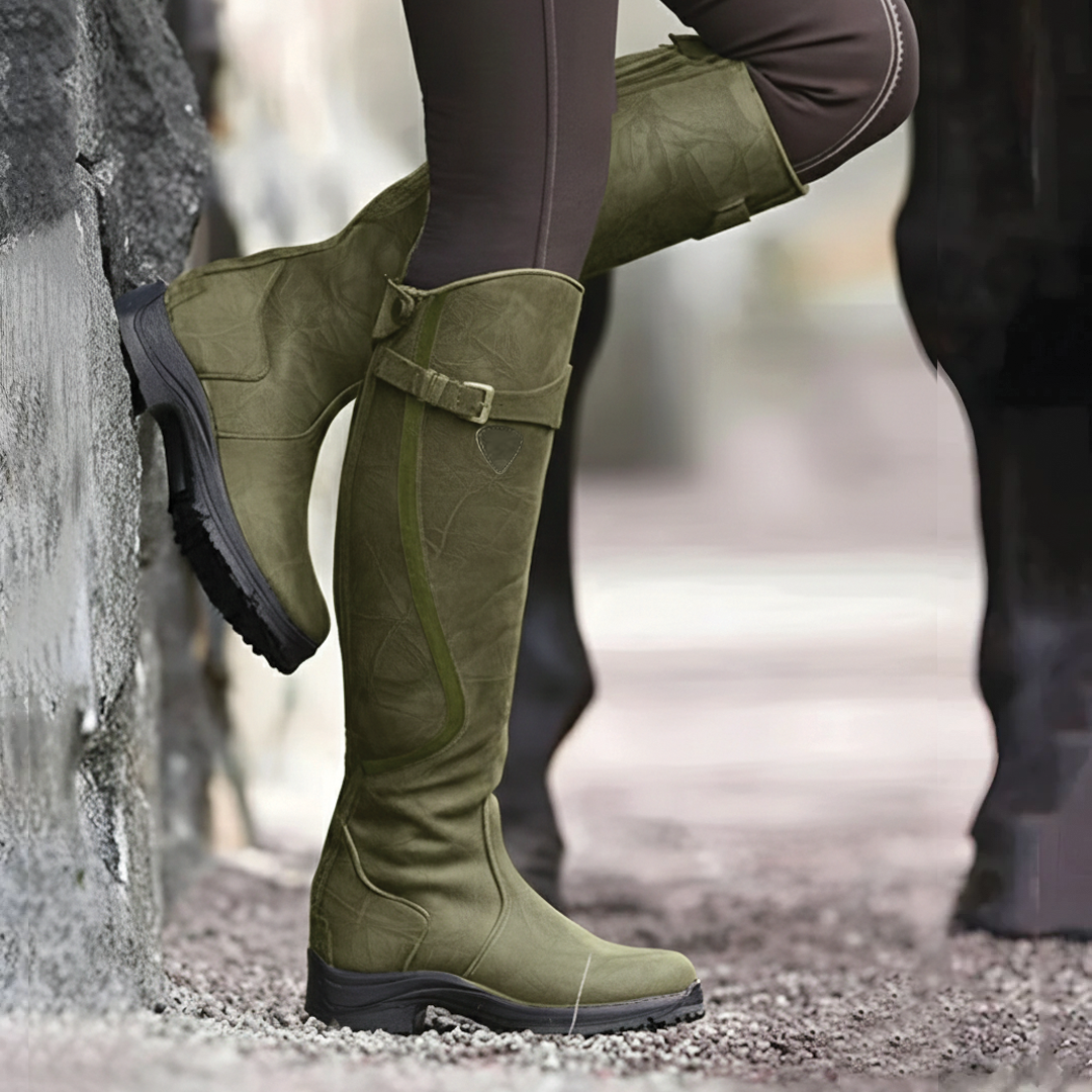 Botas elegantes impermeáveis para mulher