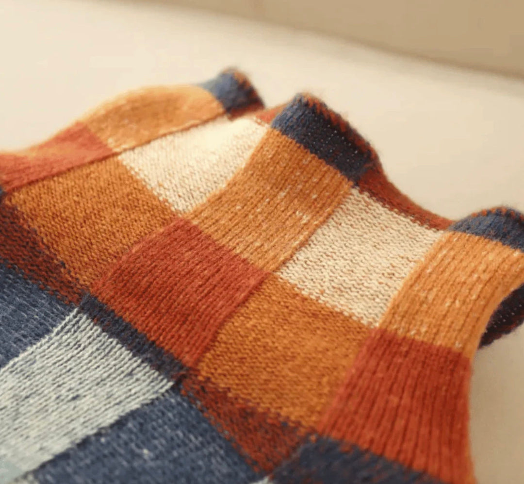 Ravel | Women's Luxury Cashmere Turtleneck Sweater with Patchwork Design-Metro Lane Plaza