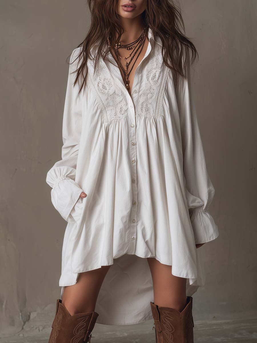 Scarlett | Women's Elegant Lace Irregular Hem Mini Dress-Metro Lane Plaza