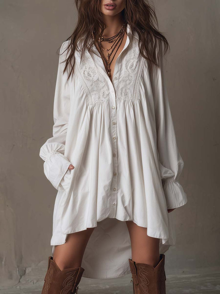 Scarlett | Women's Elegant Lace Irregular Hem Mini Dress-Metro Lane Plaza