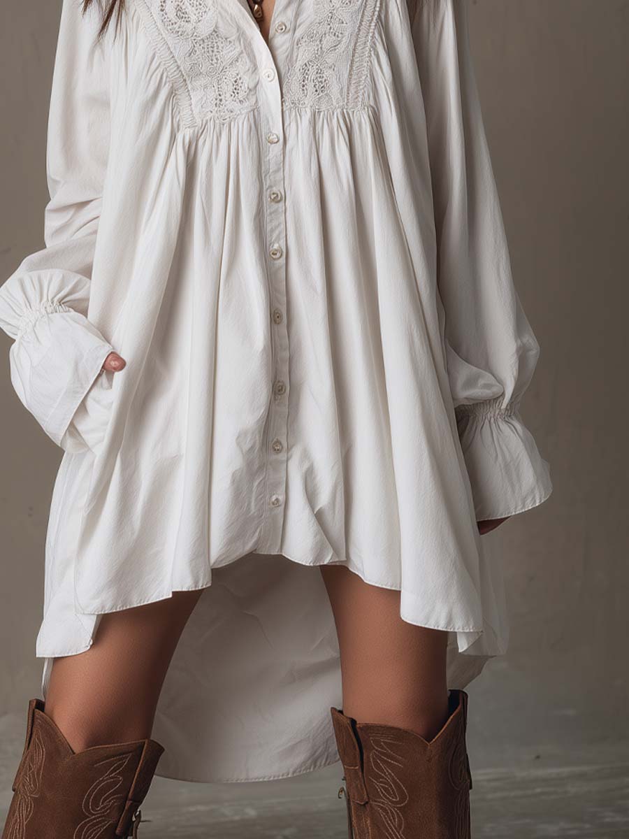 Scarlett | Women's Elegant Lace Irregular Hem Mini Dress-Metro Lane Plaza