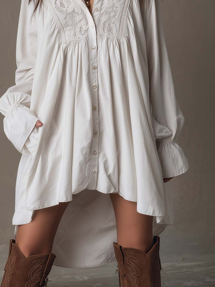 Scarlett | Women's Elegant Lace Irregular Hem Mini Dress-Metro Lane Plaza