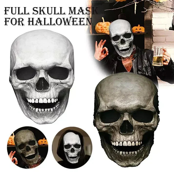 Realistisch schedelmasker voor dames met bewegende kaak en botdetails