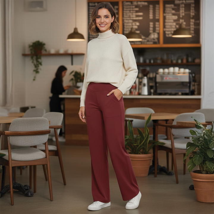 Julie | Women's Wide-Leg Trousers-Metro Lane Plaza