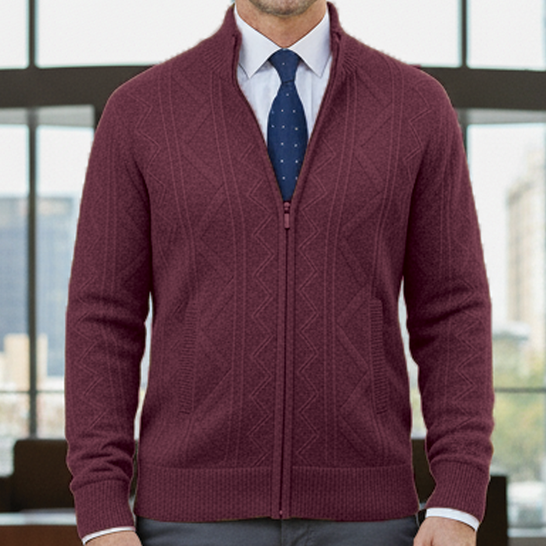 Casaco de malha masculino elegante para um visual profissional