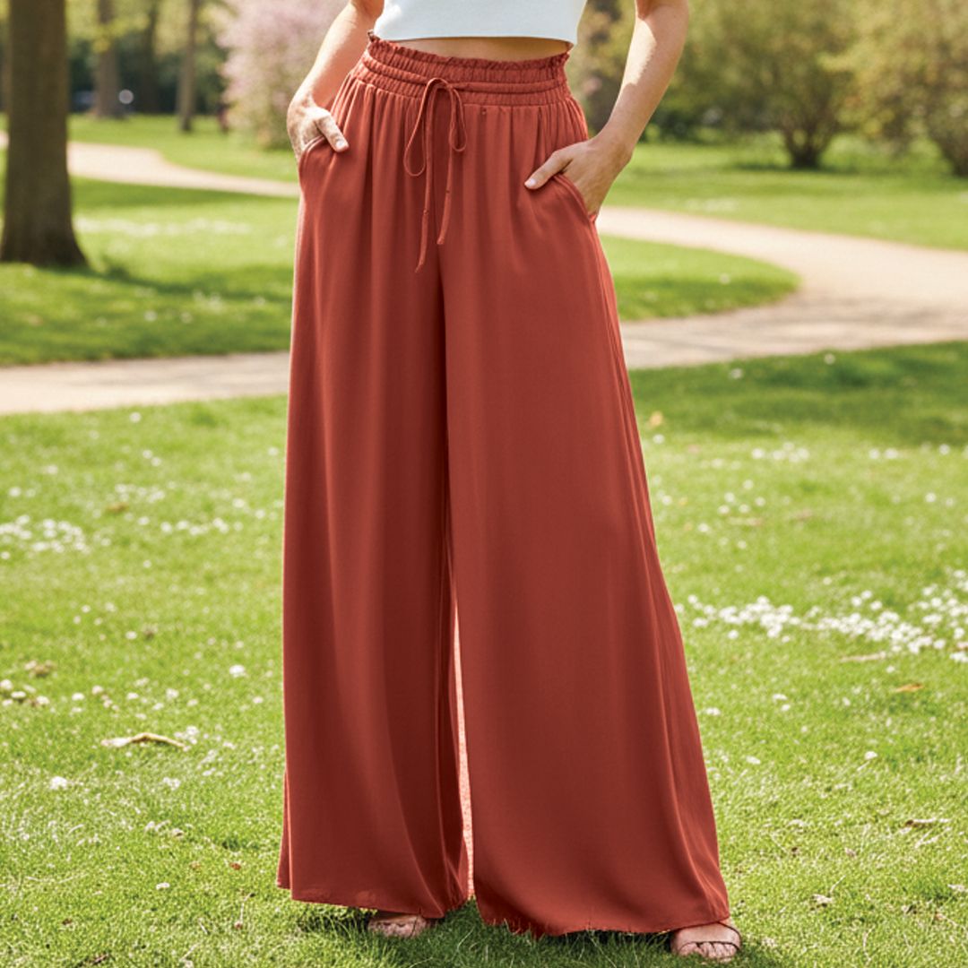 Adeline | Women's Spring Wide-Leg Trousers-Metro Lane Plaza