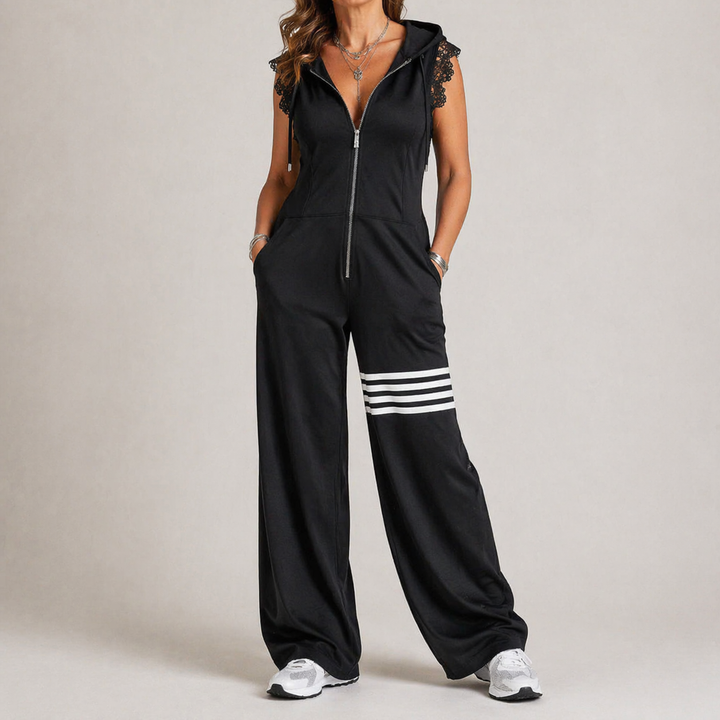 Women's Sporty Hooded Jumpsuit