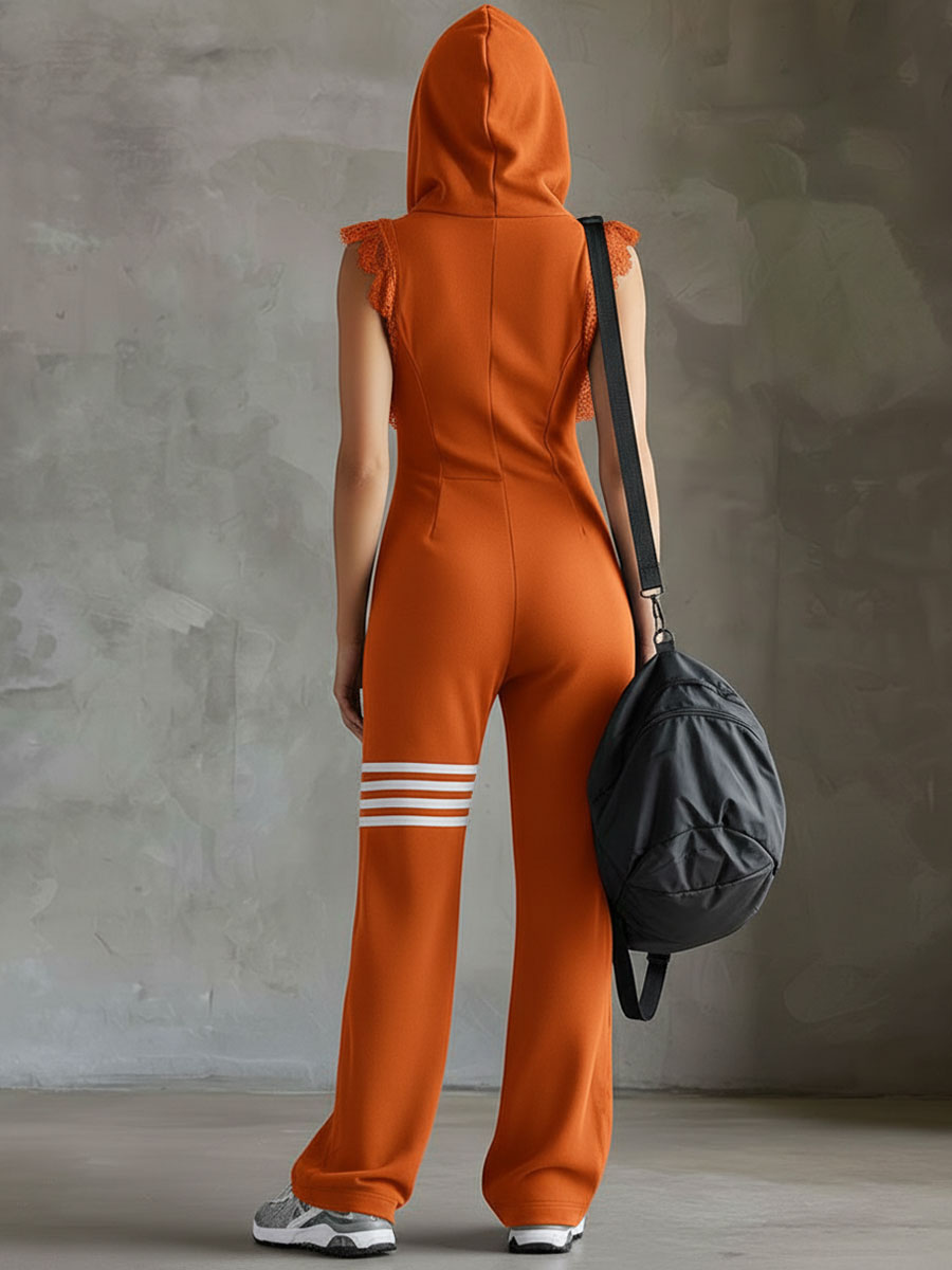 Women's Sporty Hooded Jumpsuit