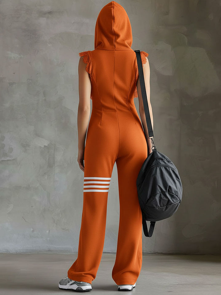 Women's Sporty Hooded Jumpsuit