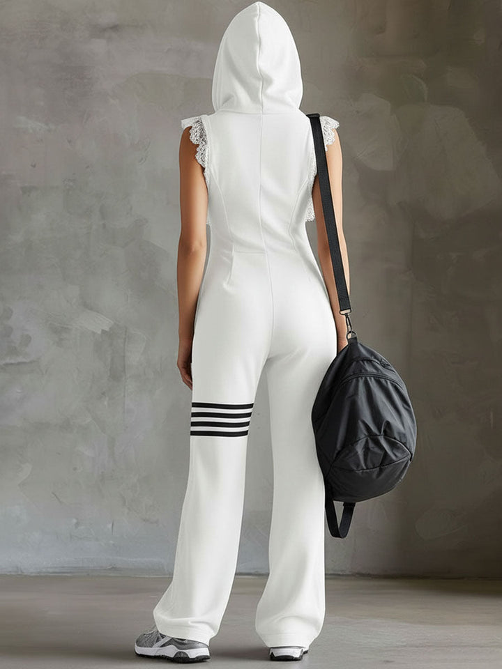 Women's Sporty Hooded Jumpsuit
