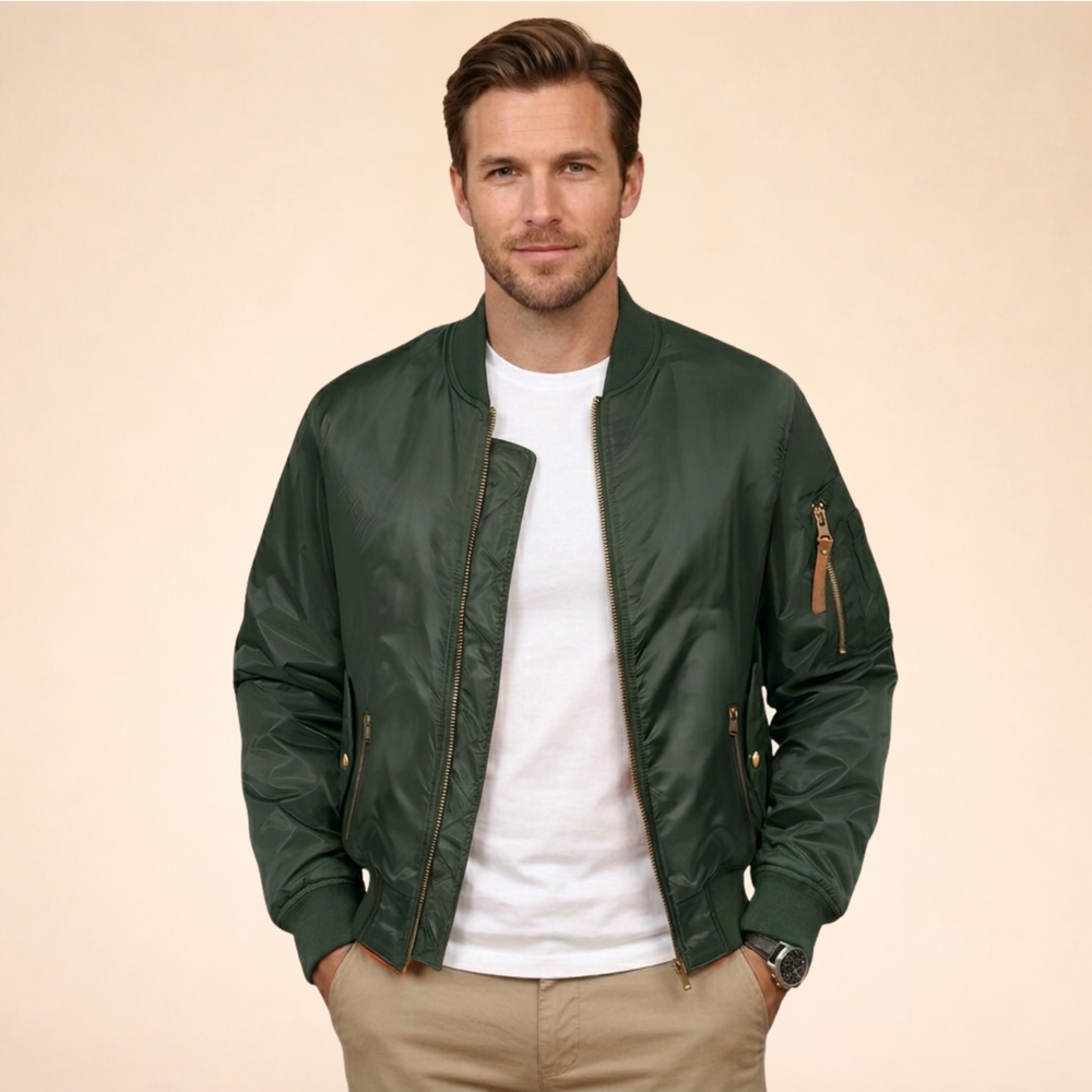 Arvion | Men's Classic Stylish Bomber Jacket-Metro Lane Plaza