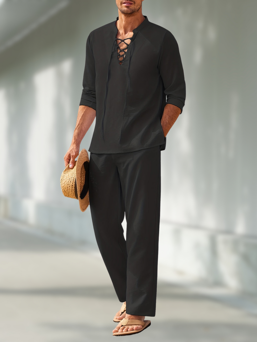 Ethan | Comfortable Stylish V-Neck Outfit for Men-Metro Lane Plaza