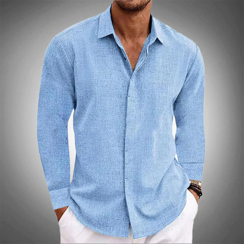 Miles | Men's Modern Long-Sleeve Casual Shirt-Metro Lane Plaza