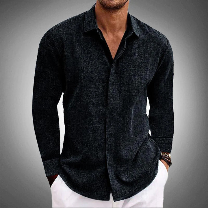 Miles | Men's Modern Long-Sleeve Casual Shirt-Metro Lane Plaza