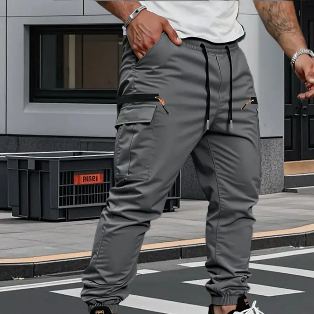 William | Men's Premium Stretch Cargo Pants with Elastic Cuffs-Metro Lane Plaza