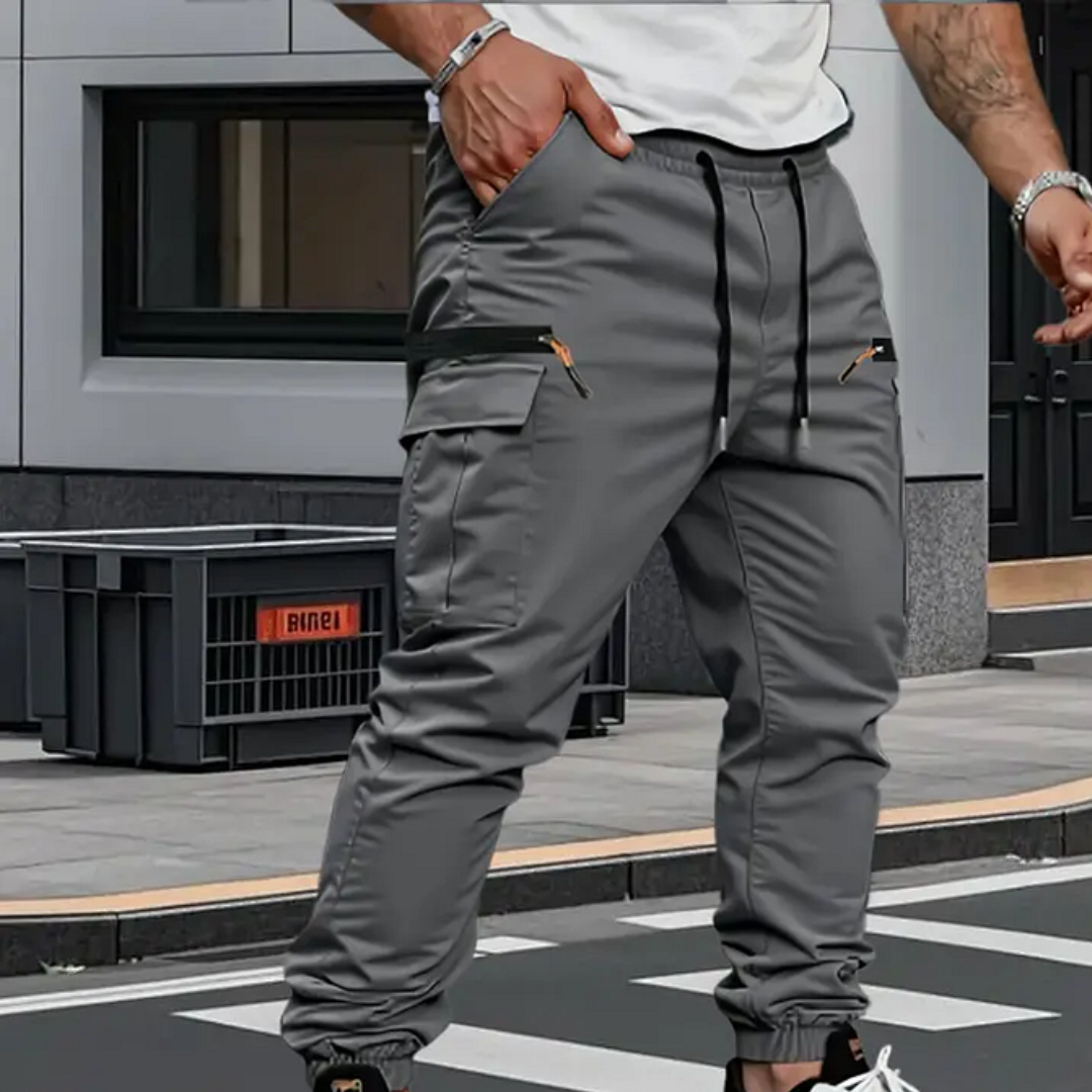 William | Men's Premium Stretch Cargo Pants with Elastic Cuffs-Metro Lane Plaza