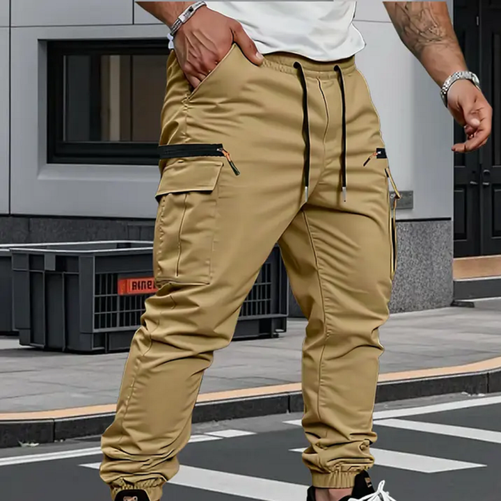 William | Men's Premium Stretch Cargo Pants with Elastic Cuffs-Metro Lane Plaza