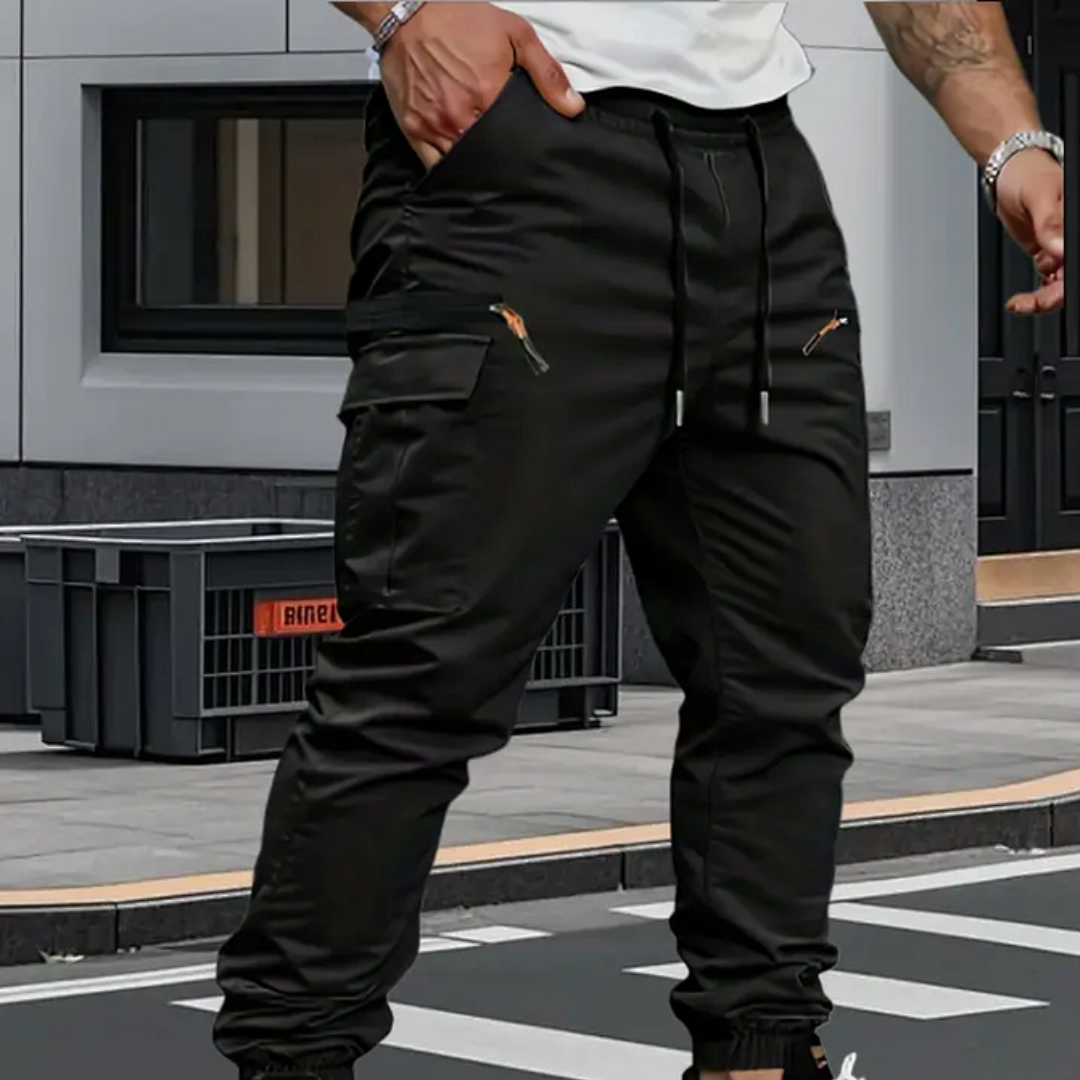 William | Men's Premium Stretch Cargo Pants with Elastic Cuffs-Metro Lane Plaza