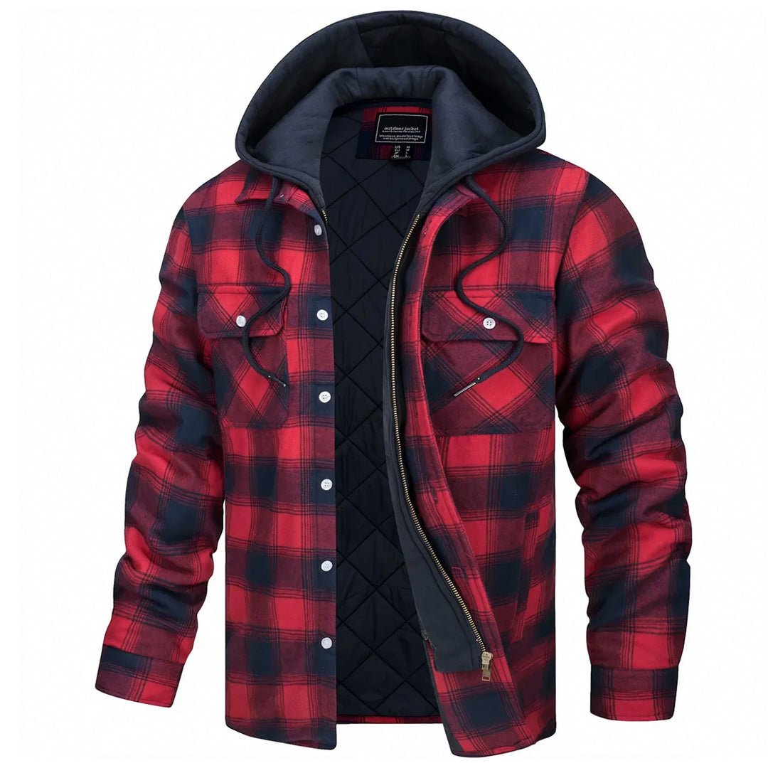 Herren-Kapuzenjacke mit Karomuster