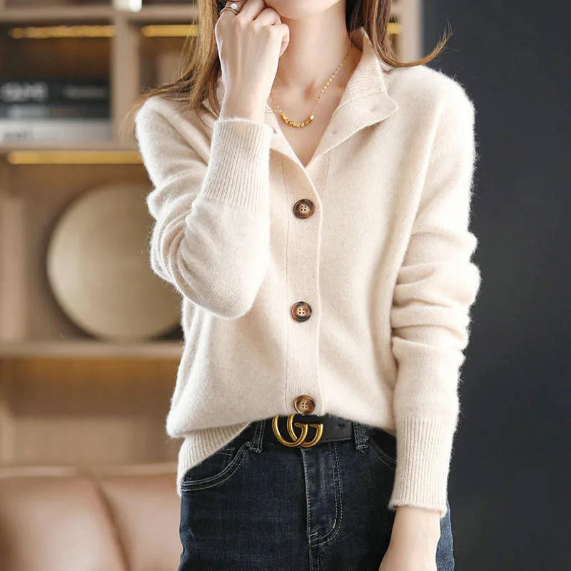 Blød striktrøje i kashmir til kvinder