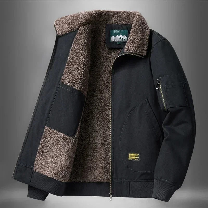 Falcon | Men's Stylish Sherpa-Lined Pilot Jacket-Metro Lane Plaza