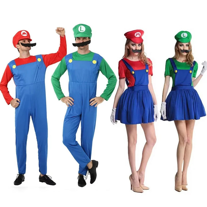Super Mario Luigi Brothers Cosplay Costume Set for Halloween