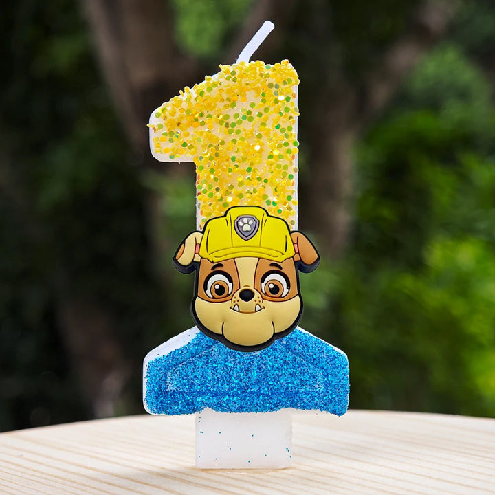 Vela con números del 0 al 9 para decorar tartas de cumpleaños de personajes de dibujos animados
