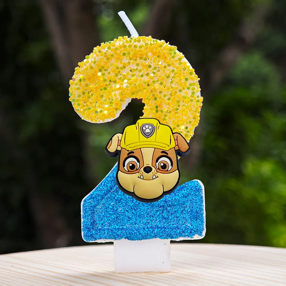 Vela con números del 0 al 9 para decorar tartas de cumpleaños de personajes de dibujos animados