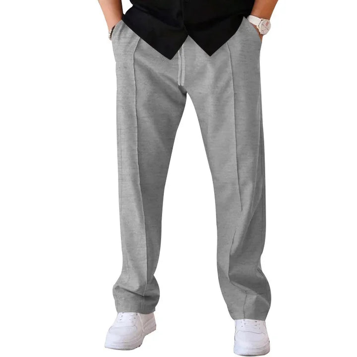 John | Men's Loose-Fit Straight Trousers with Pockets and Drawstring-Metro Lane Plaza
