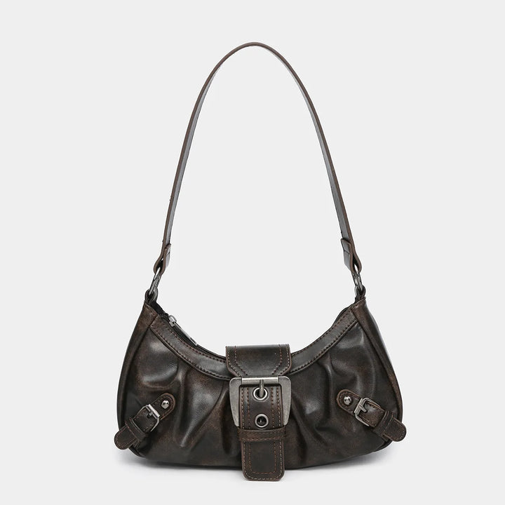 Women's Vintage Saddle Bag – Y2K Studded Shoulder Bag-Metro Lane Plaza
