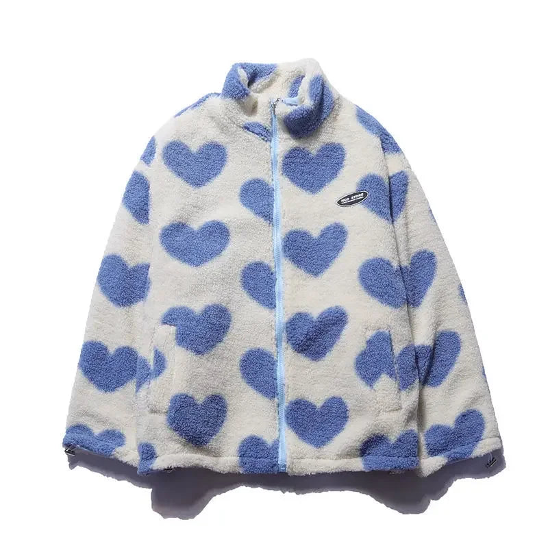 Giacca reversibile con cuore e dal comfort avvolgente da donna