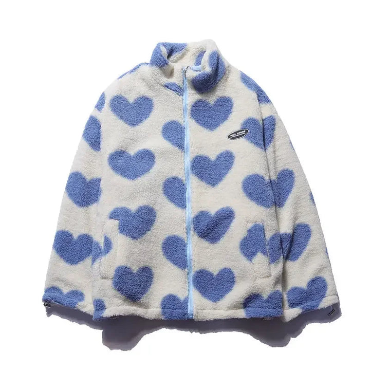 Giacca reversibile con cuore e dal comfort avvolgente da donna
