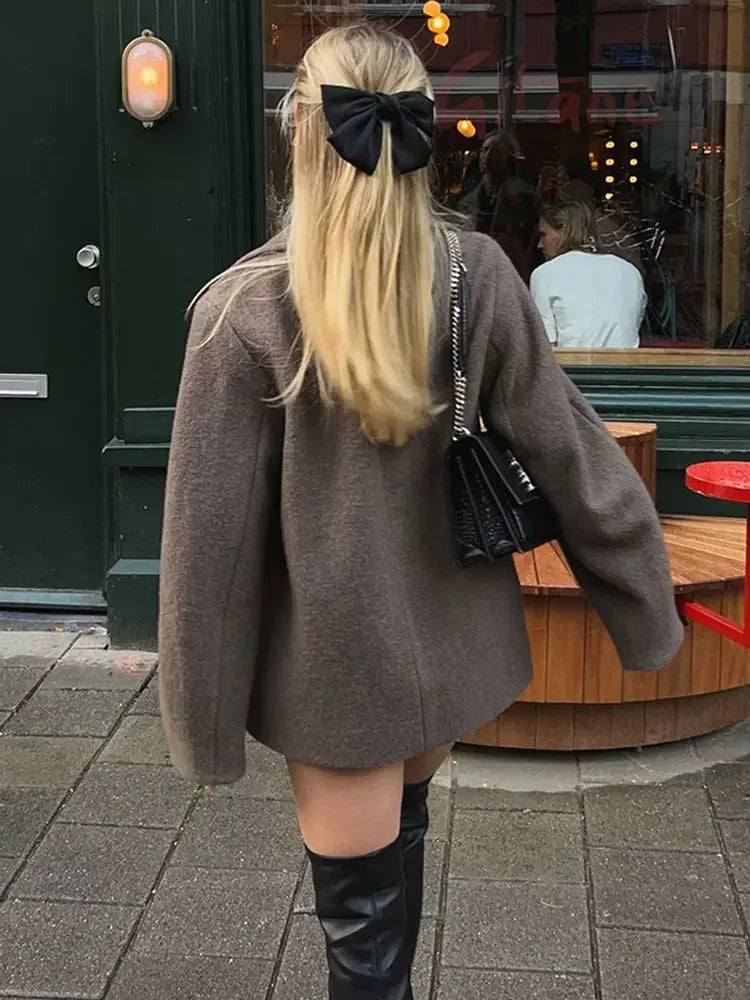 Women's Oversized Double-Breasted Winter Coat
