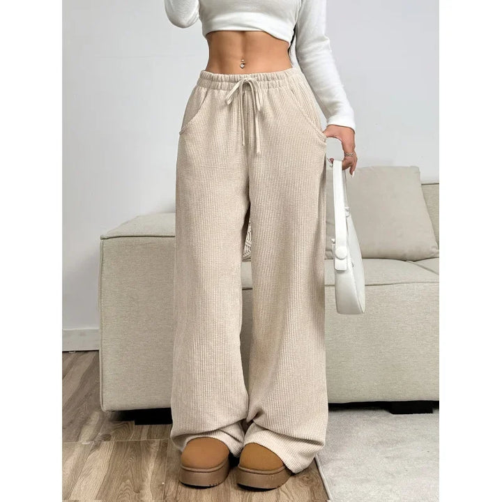 Autumn/Winter | Women's High-Waisted Relaxed Fit Corduroy Pants-Metro Lane Plaza