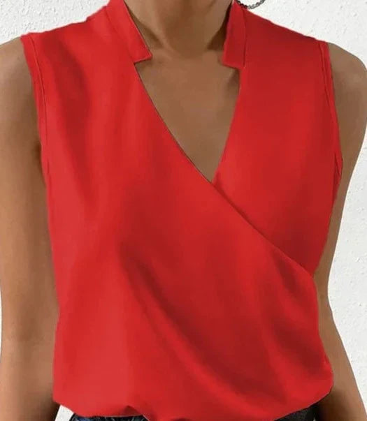 Mia | Women's Elegant Sleeveless Blouse-Metro Lane Plaza