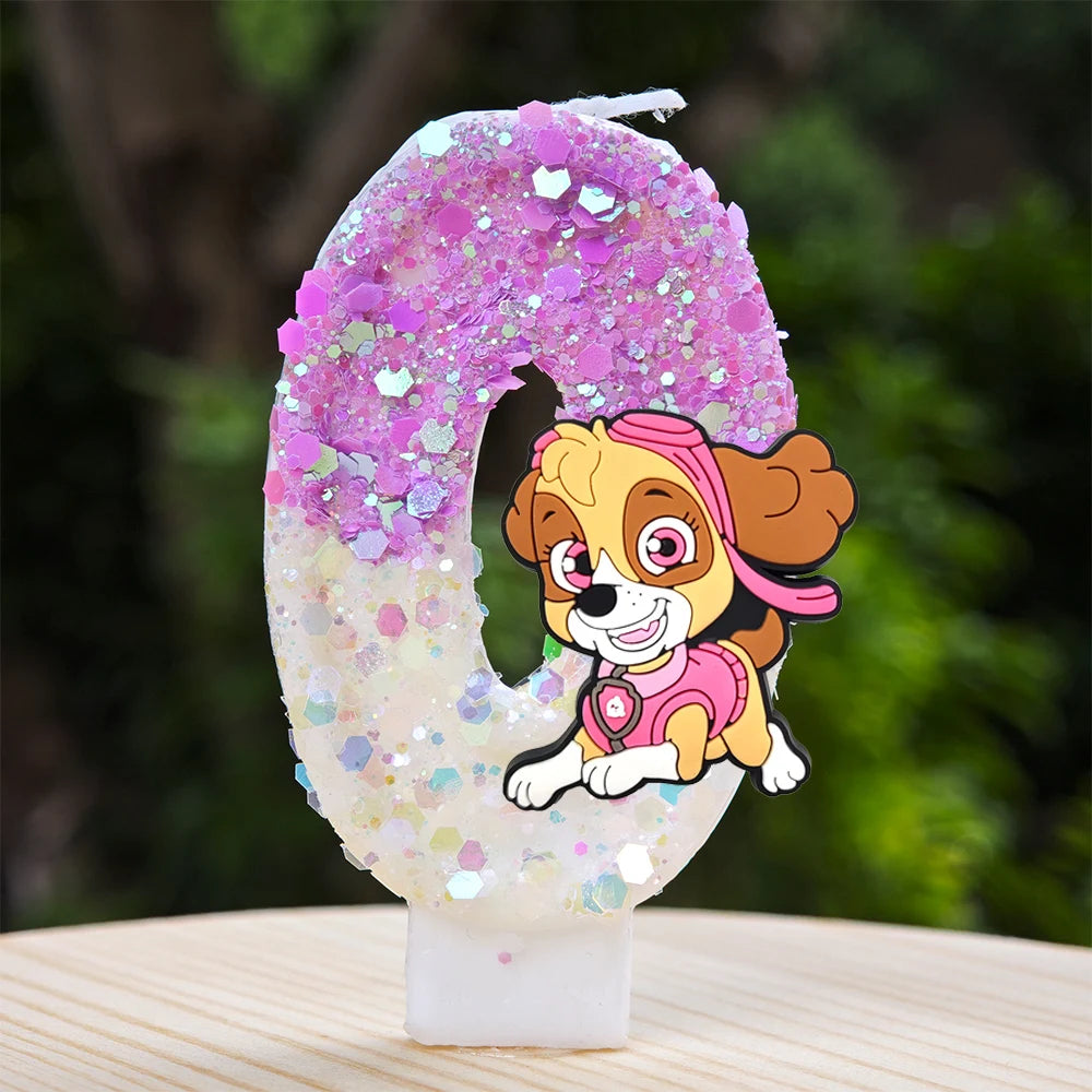 Vela con números del 0 al 9 para decorar tartas de cumpleaños de personajes de dibujos animados