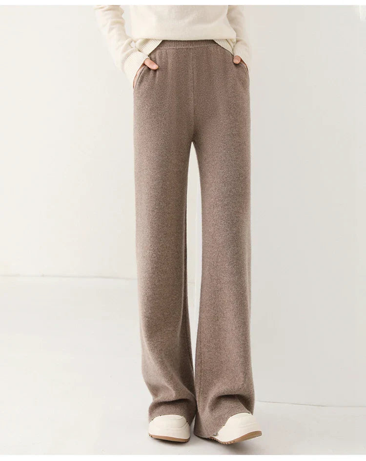 Luxe Merino Pants | Women's High Waist Merino Wool Trousers-Metro Lane Plaza