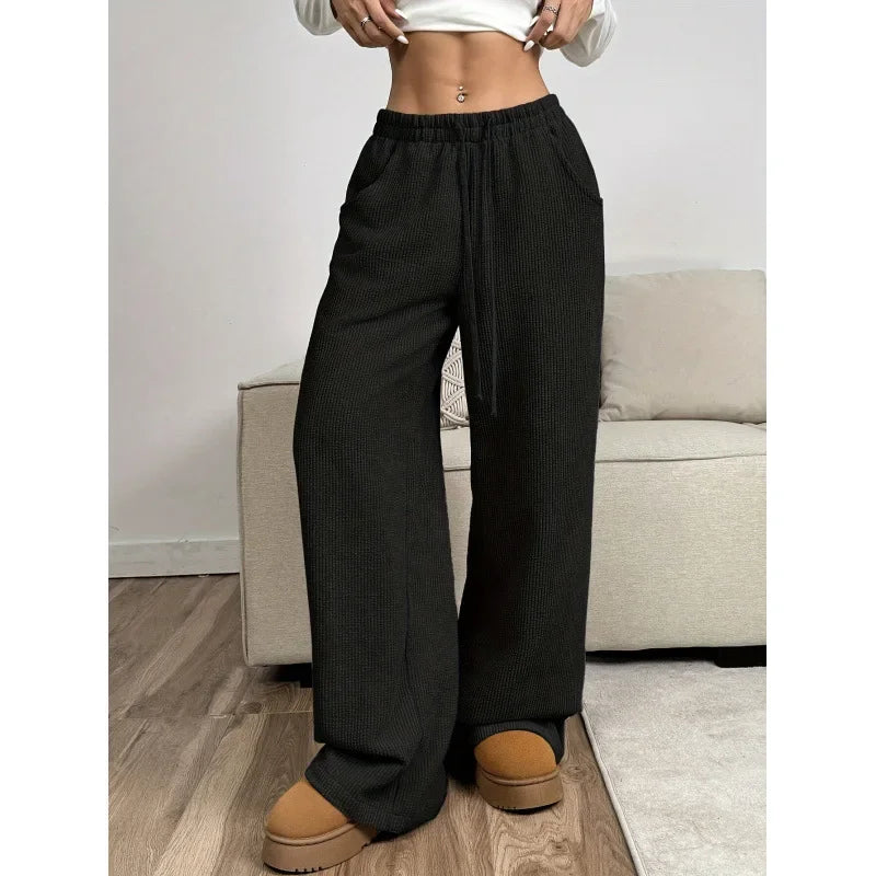 Autumn/Winter | Women's High-Waisted Relaxed Fit Corduroy Pants-Metro Lane Plaza