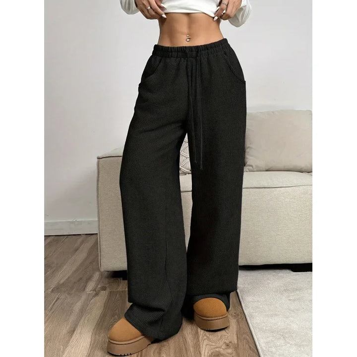 Autumn/Winter | Women's High-Waisted Relaxed Fit Corduroy Pants-Metro Lane Plaza