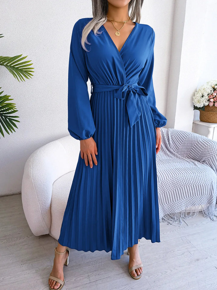 Ellie | Women's V-Neck Maxi Dress - Elegant Long Dress for Casual or Formal Wear-Metro Lane Plaza