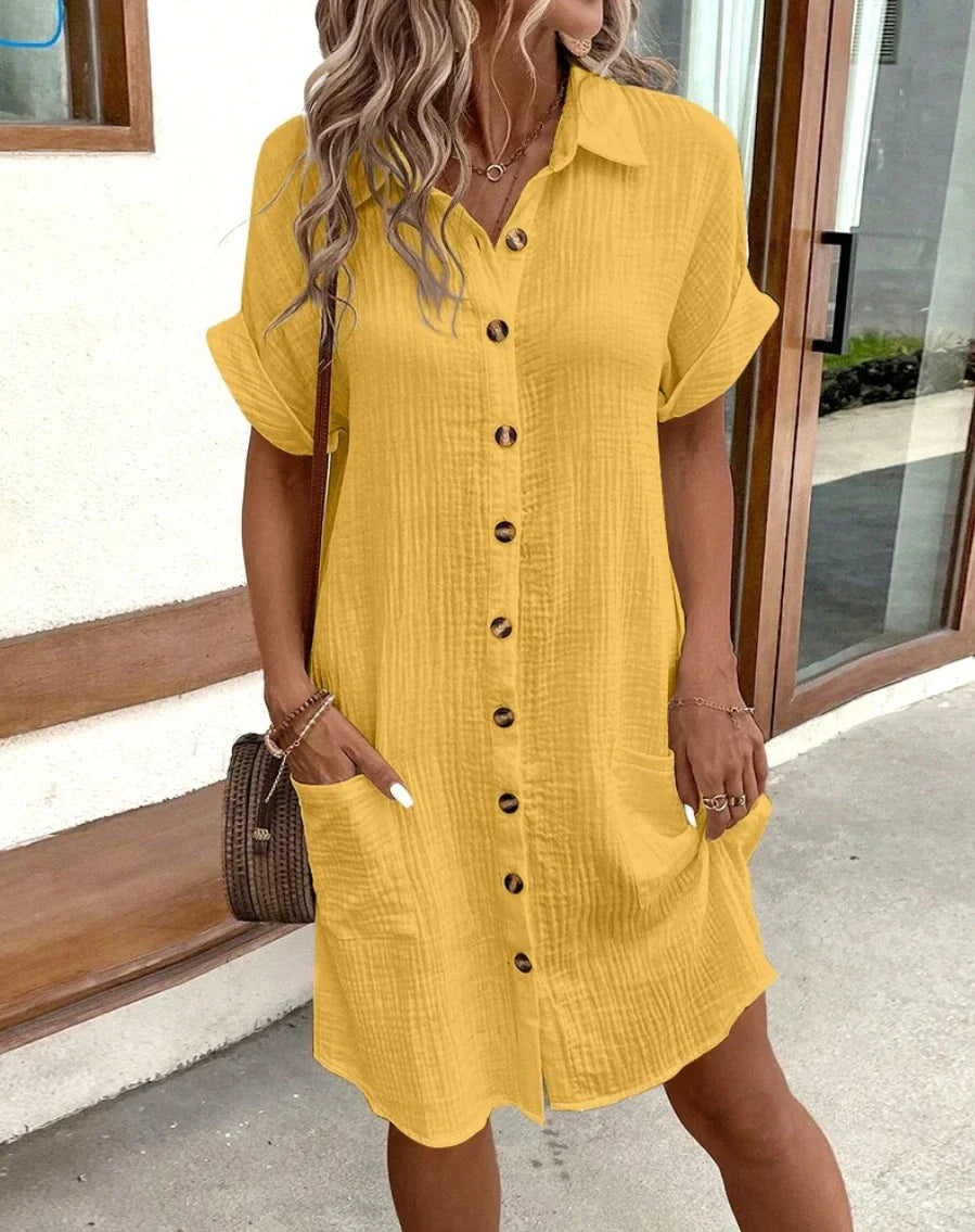 Serenity | Comfortable Cotton Mini Dress for Effortless Style-Metro Lane Plaza
