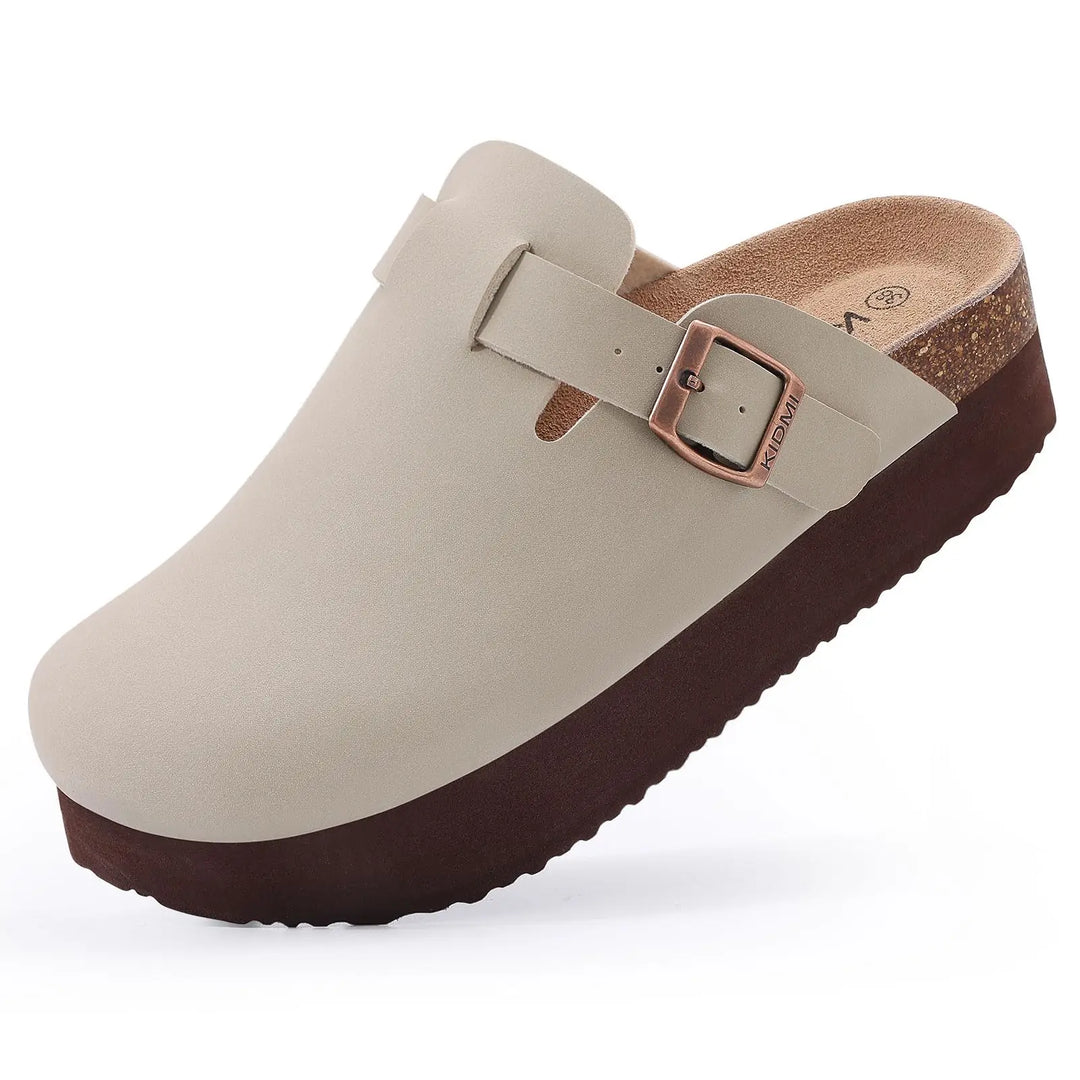 Sophia | Women's Suede Sandals with Cork Sole-Metro Lane Plaza