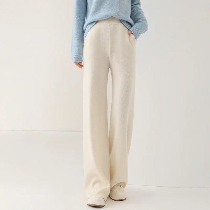 Luxe Merino Pants | Women's High Waist Merino Wool Trousers-Metro Lane Plaza
