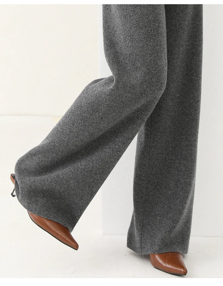 Luxe Merino Pants | Women's High Waist Merino Wool Trousers-Metro Lane Plaza