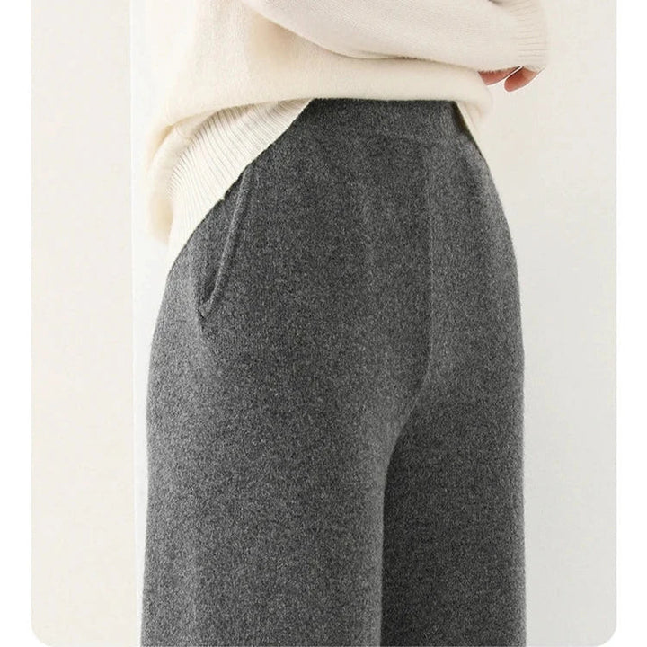 Luxe Merino Pants | Women's High Waist Merino Wool Trousers-Metro Lane Plaza